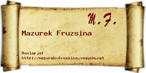 Mazurek Fruzsina névjegykártya